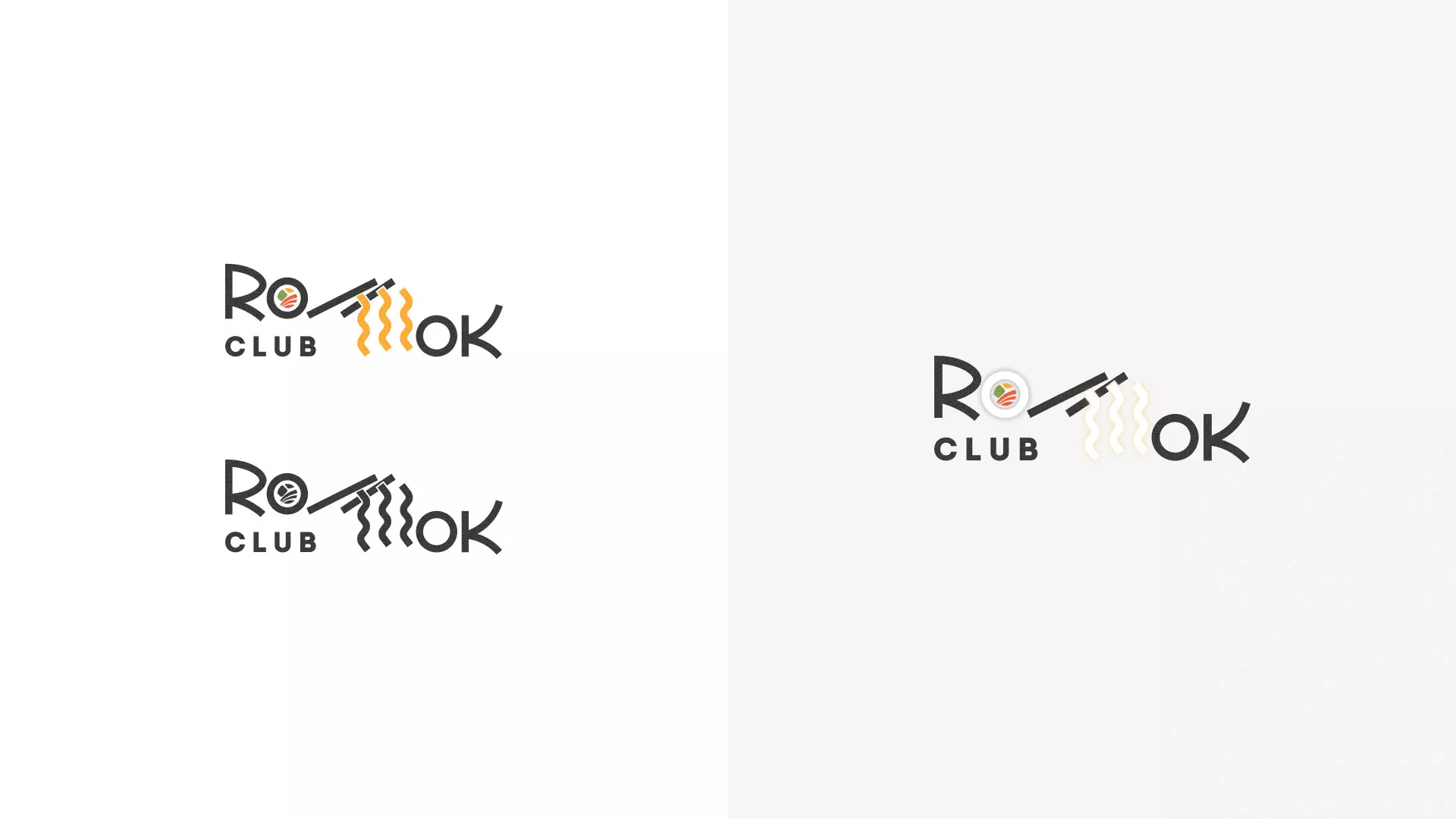 Создание логотипа суши-бара «Roll Wok Club» в Щелково