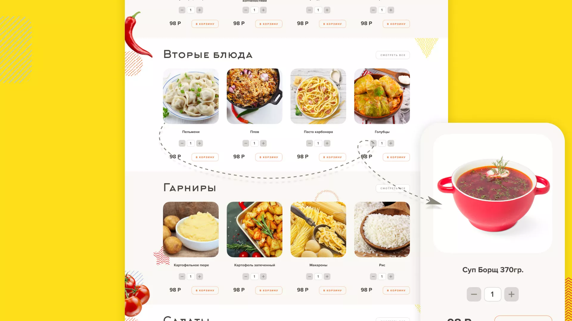 Разработка сайта кафе-столовой «Суп-Мясо-Салат» в Щелково